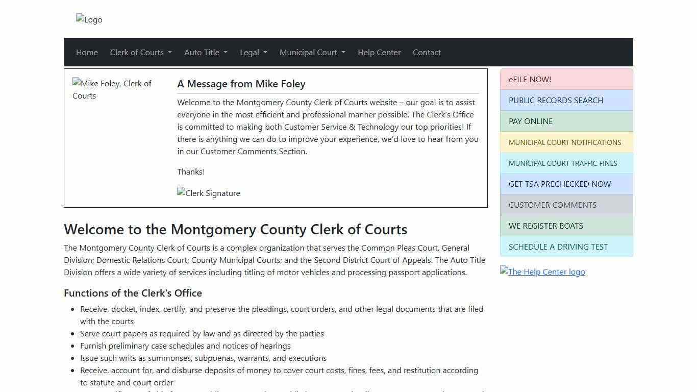 Mike Foley, Montgomery County Clerk of Courts