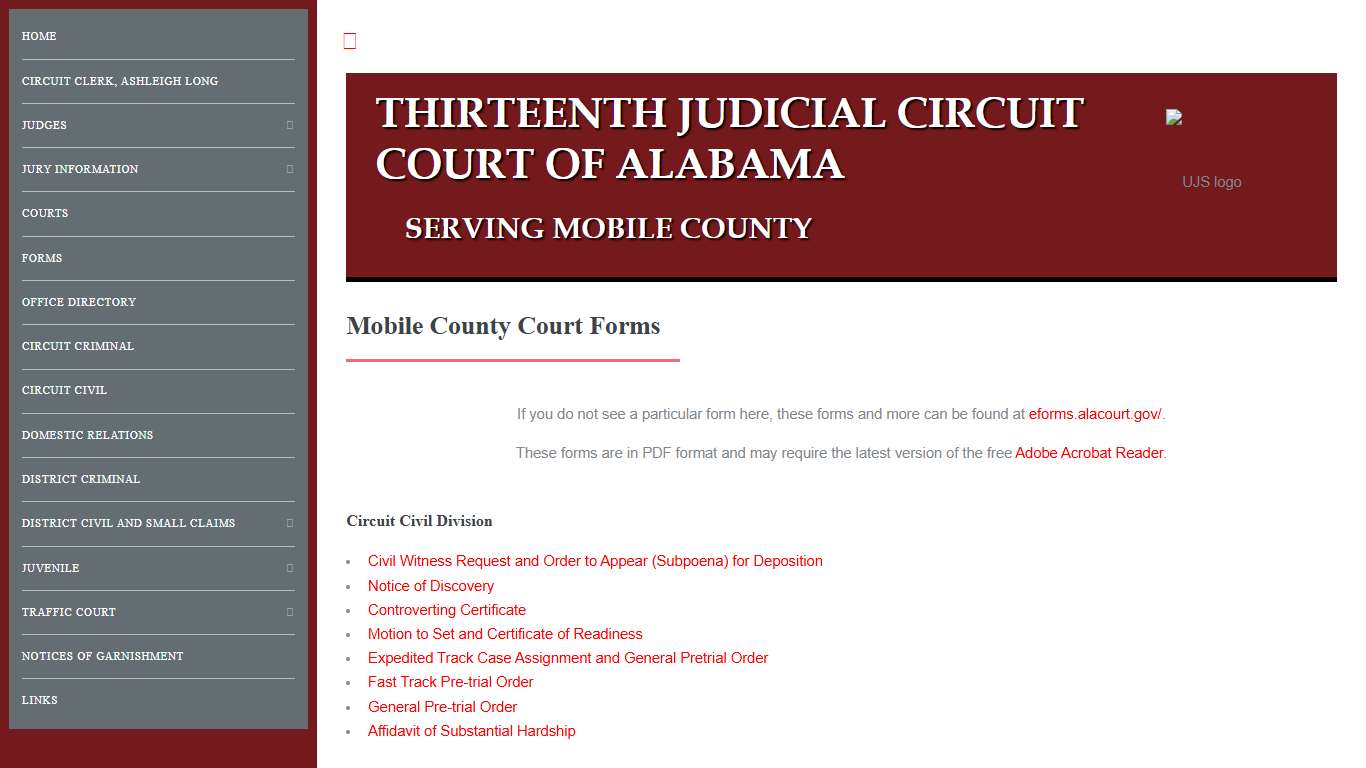 Mobile County - Thirteenth Judicial Circuit Court of Alabama
